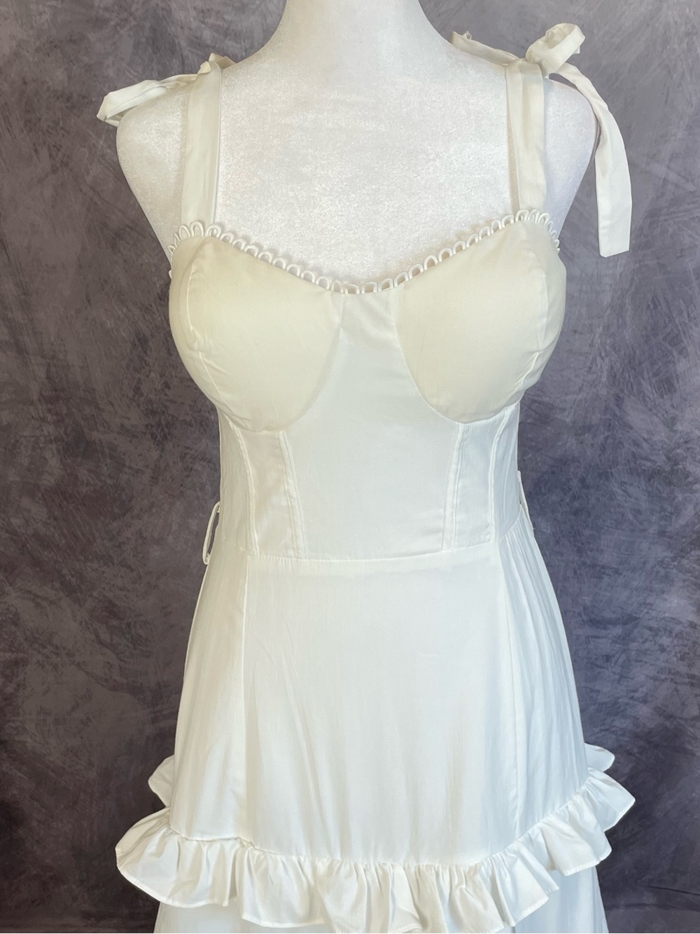 Altar’d State White Ruffled Tiered Maxi Dress size Medium - Picture 7 of 16